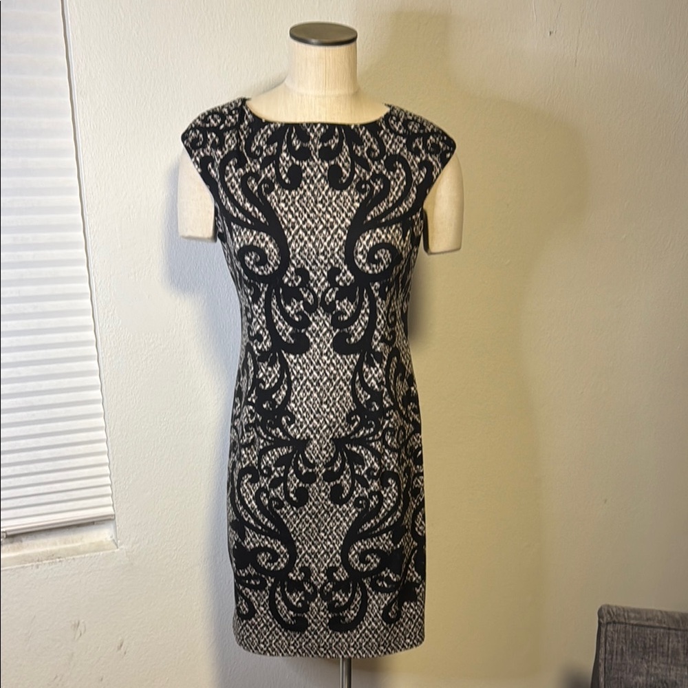 Elegant Black and Cream Dress